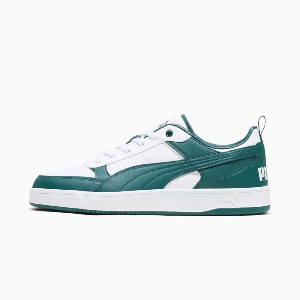 Puma Classic White & Green Dribble Sneaker NIB Size 9.5